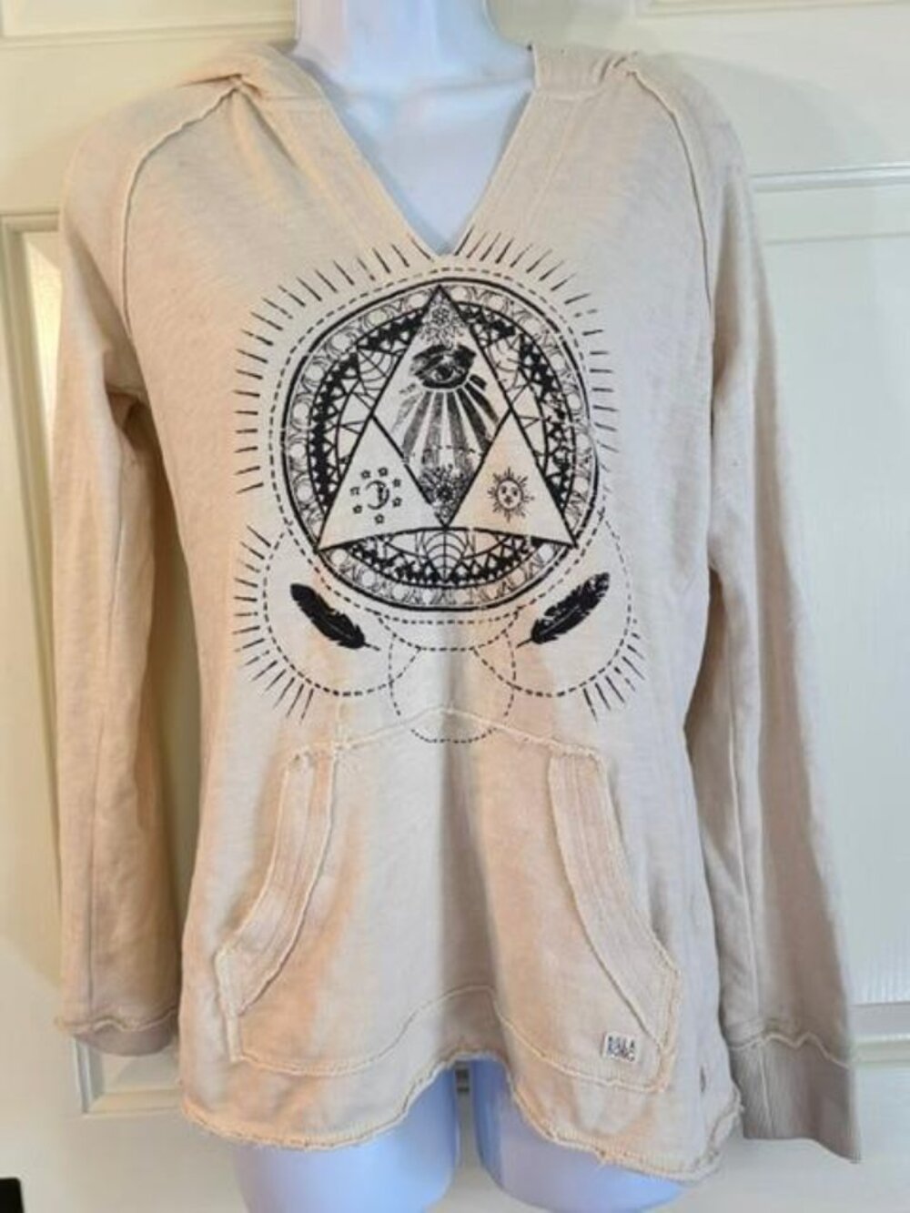 * Billabong Pullover Hoodie Geometric All Seeing Eye Celestial Sweatshirt M